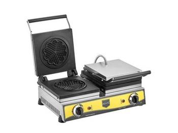 Çiftli Çiçek Model Waffle Makinası Elektrikli 21 cm Çap